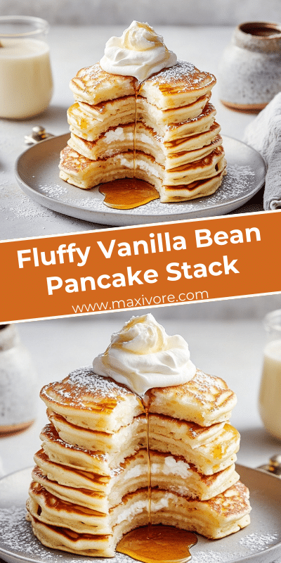 Fluffy Vanilla Bean Pancake Stack