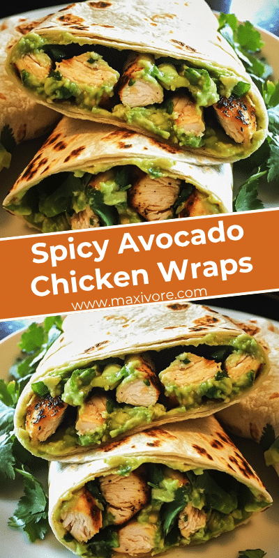 Spicy Avocado Chicken Wraps