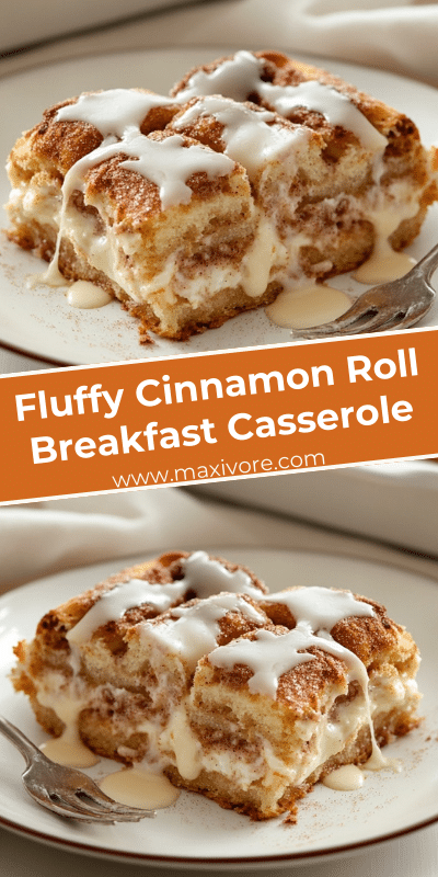 Fluffy Cinnamon Roll Breakfast Casserole