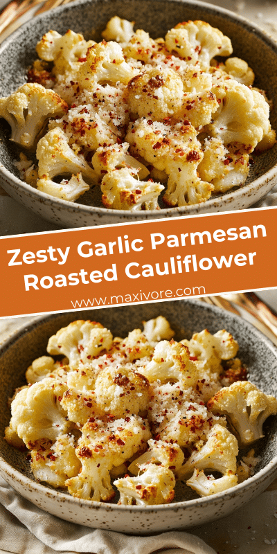 Zesty Garlic Parmesan Roasted Cauliflower