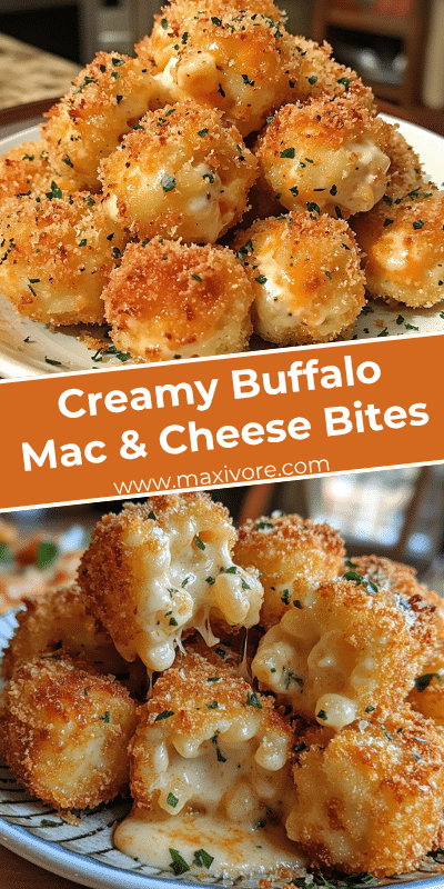 Creamy Buffalo Mac & Cheese Bites