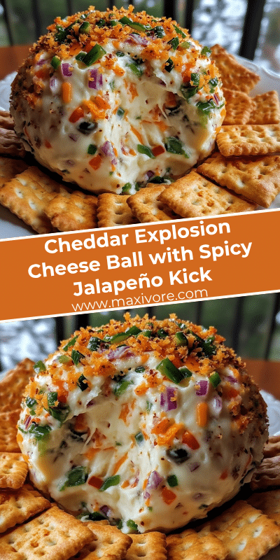 Cheddar Explosion Cheese Ball with Spicy Jalapeño Kick
