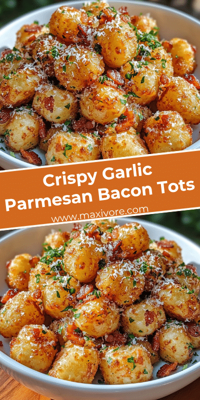 Crispy Garlic Parmesan Bacon Tots