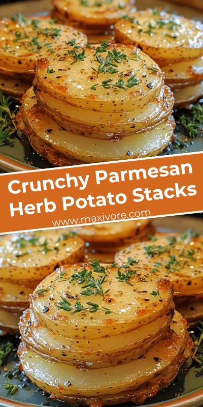 Crunchy Parmesan Herb Potato Stacks