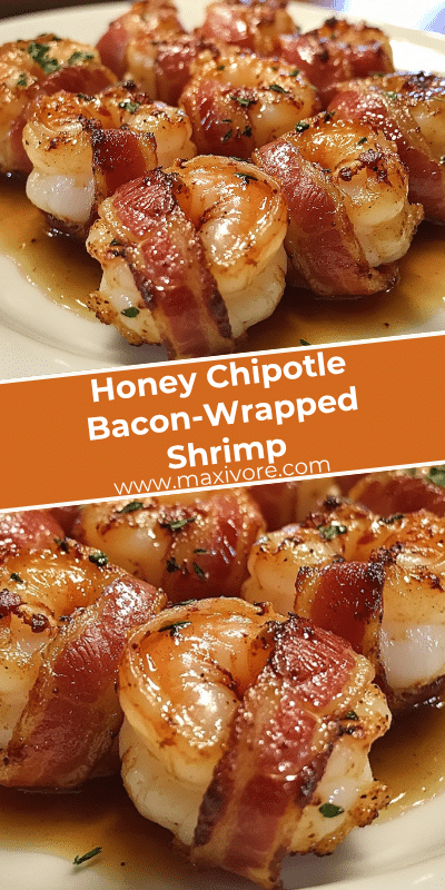 Honey Chipotle Bacon-Wrapped Shrimp