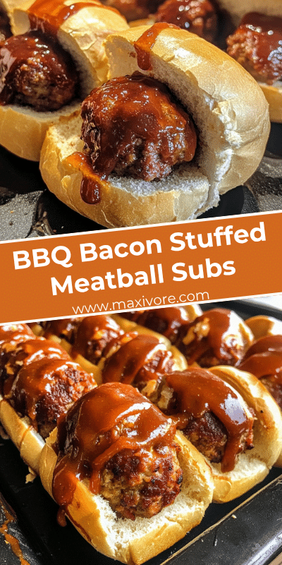BBQ Bacon Stuffed Meatball Subs