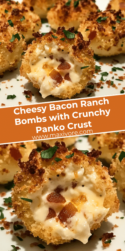 Cheesy Bacon Ranch Bombs with Crunchy Panko Crust