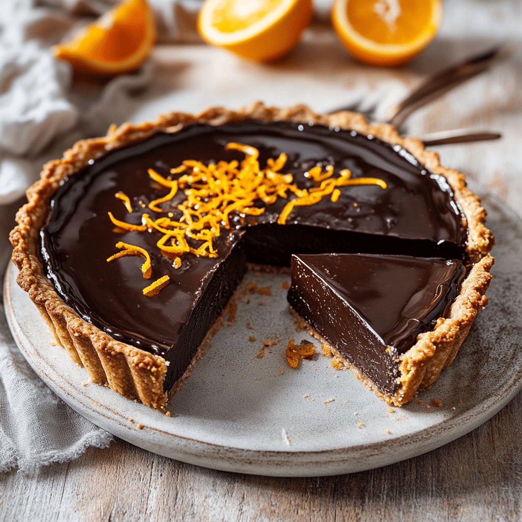Caramelized Chocolate Orange Tart — restaurant-quality recipe photo