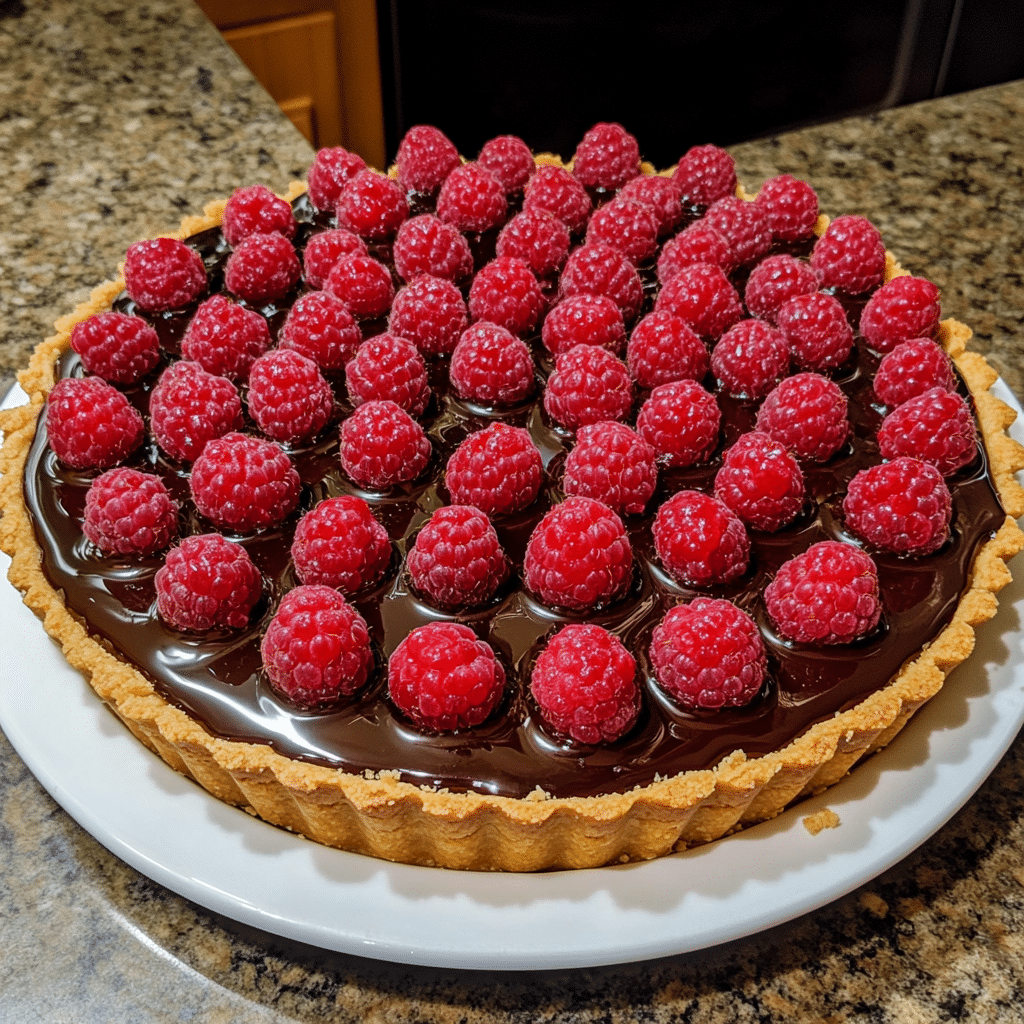 caramelized chocolate raspberry tart — restaurant-quality recipe photo