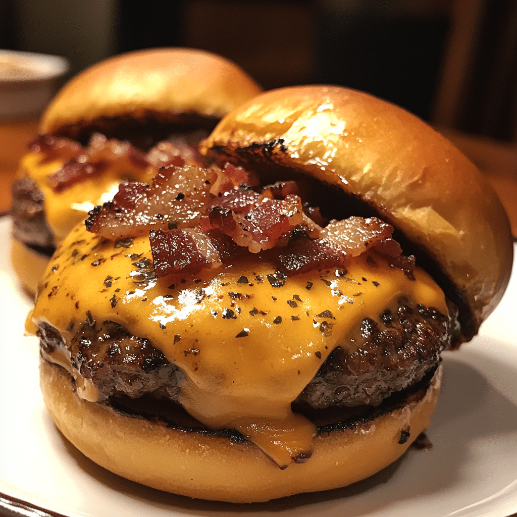 How to make Cheddar-Stuffed Bacon Burger Bombs — key cooking step