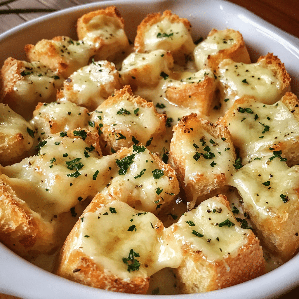 How to make Cheesy Garlic Herb Fondue Bites for Holiday Parties — key cooking step