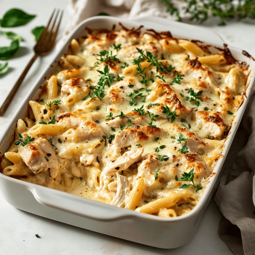 Creamy Garlic Herb Chicken Pasta Bake — restaurant-quality recipe photo