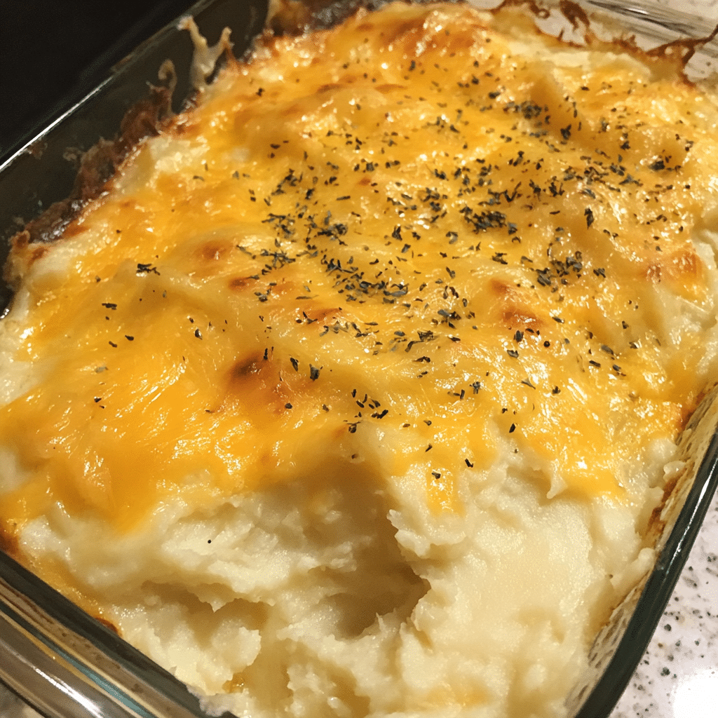 How to make Creamy Garlic Mashed Potato Bake — key cooking step