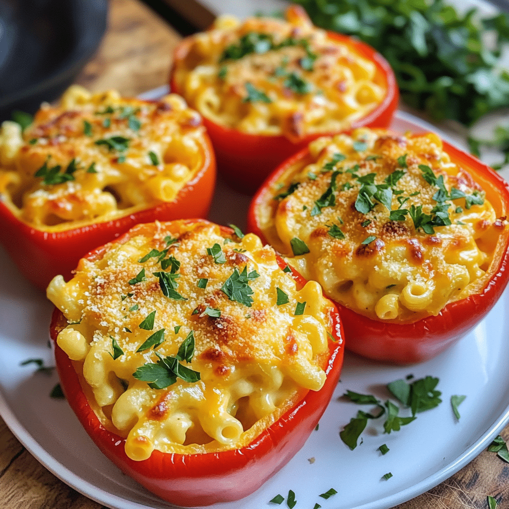 How to make Creamy Mac & Cheese Stuffed Peppers for Cozy Nights — key cooking step