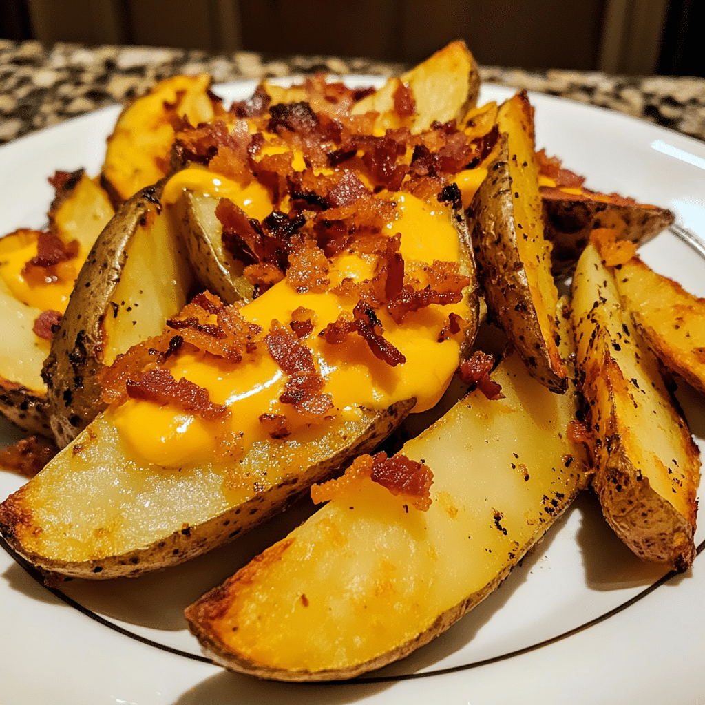 Crispy Cheddar Bacon Potato Wedges — restaurant-quality recipe photo