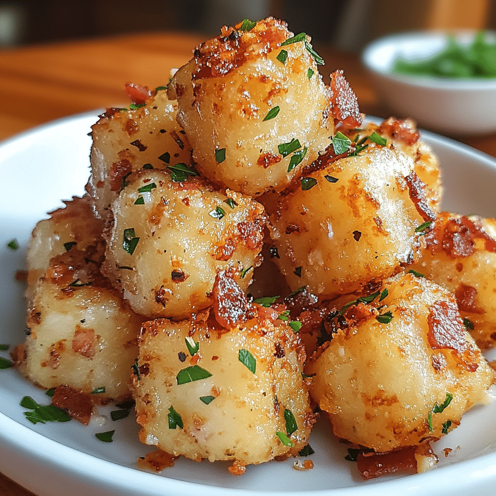 Crispy Garlic Parmesan Bacon Tots — restaurant-quality recipe photo