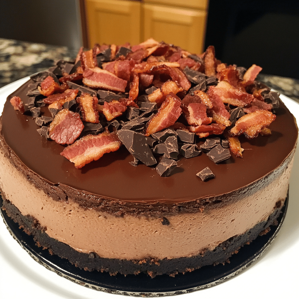 How to make Decadent Chocolate Bacon Cheesecake — key cooking step