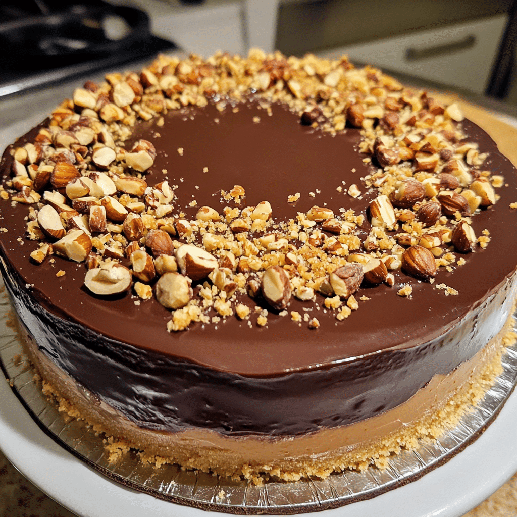 How to make Decadent Chocolate Hazelnut Cheesecake — key cooking step