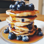 How to make Fluffy Blueberry Pancake Stacks — key cooking step