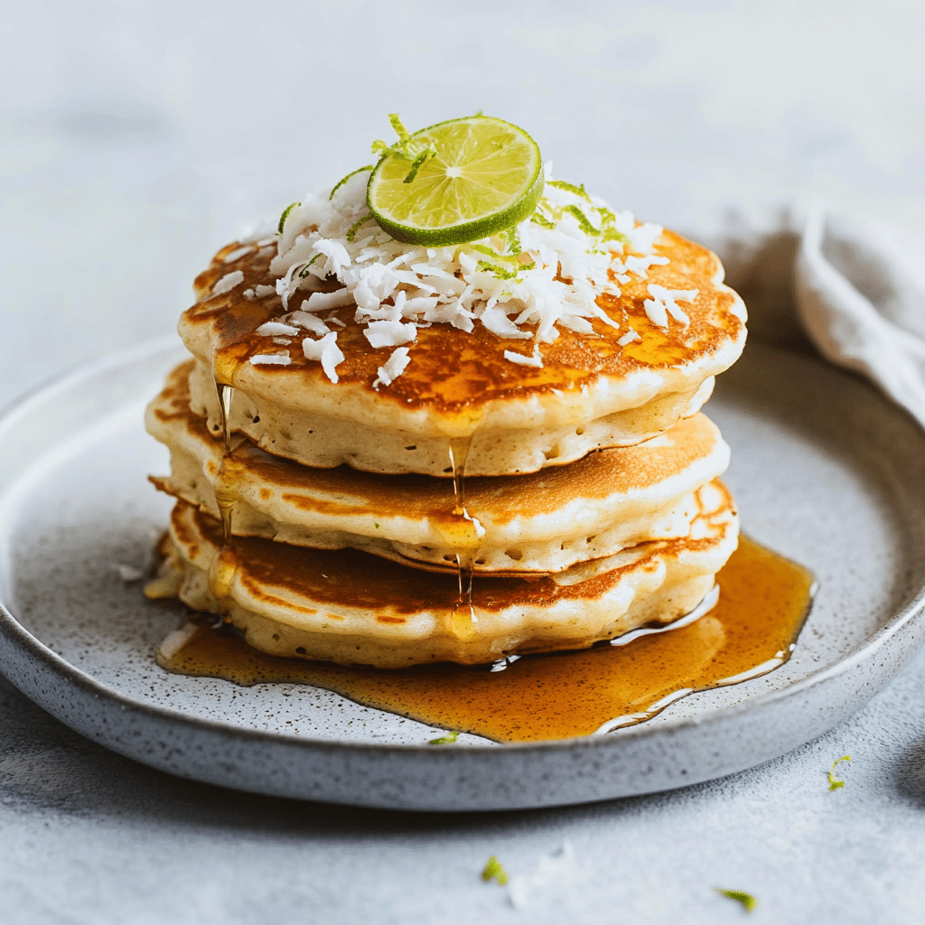 Fluffy Coconut Lime Pancakes — restaurant-quality recipe photo