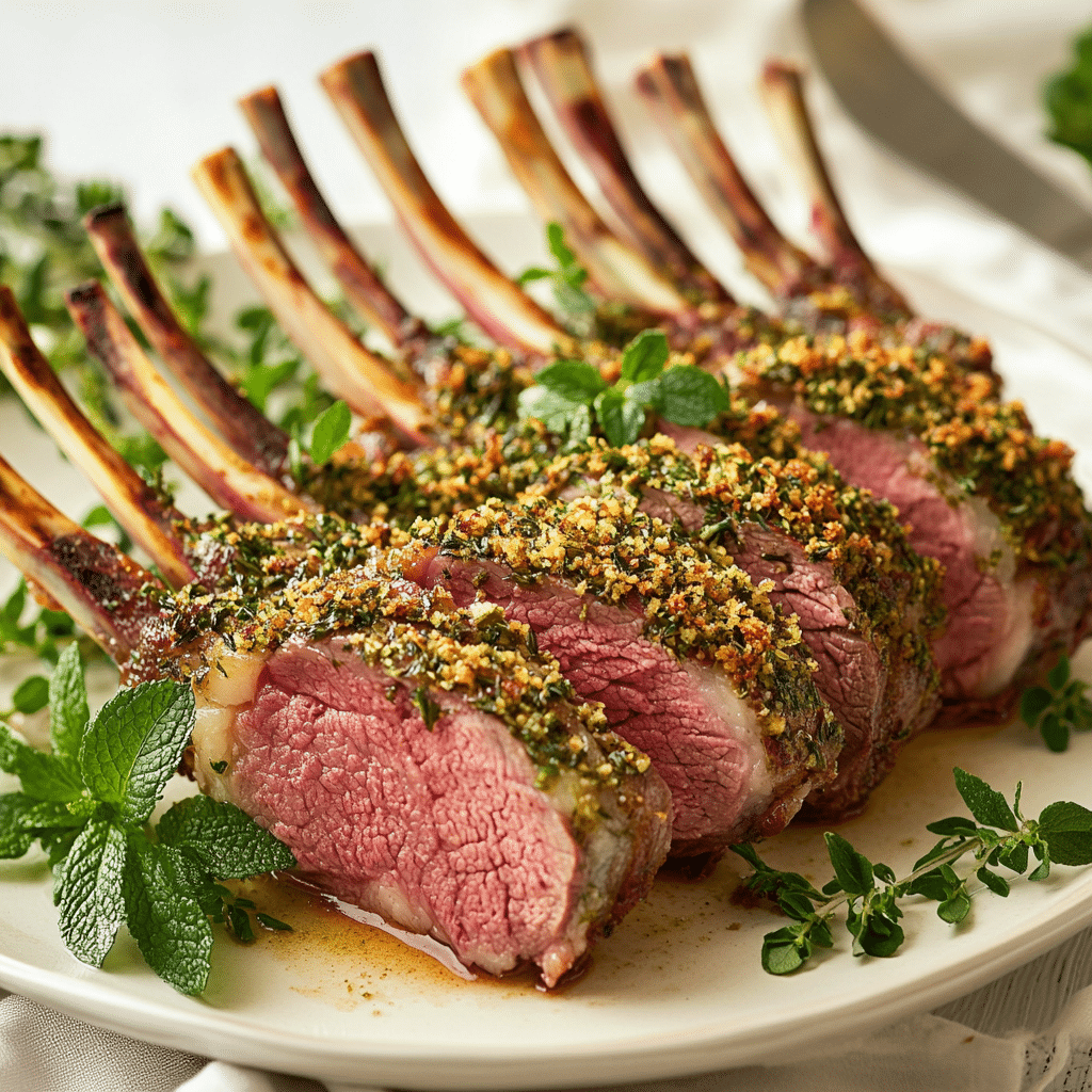 Herb-crusted Rack of Lamb with Mint Glaze — restaurant-quality recipe photo