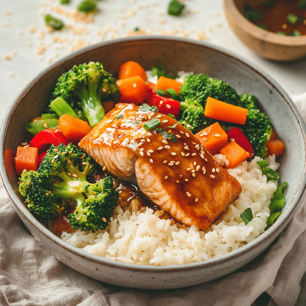 Honey Glazed Teriyaki Salmon Bowl — restaurant-quality recipe photo
