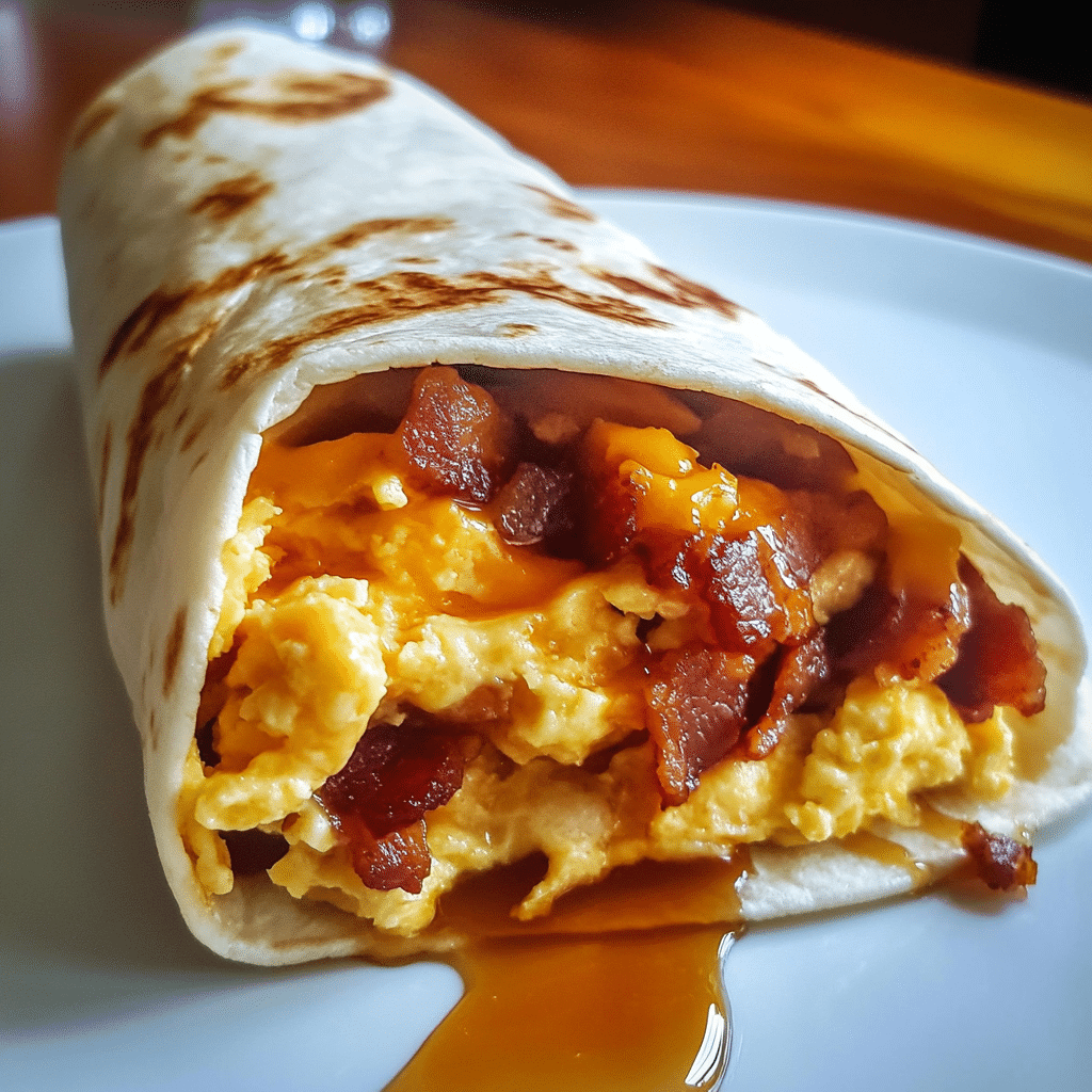 How to make Maple Bacon Breakfast Burrito — key cooking step