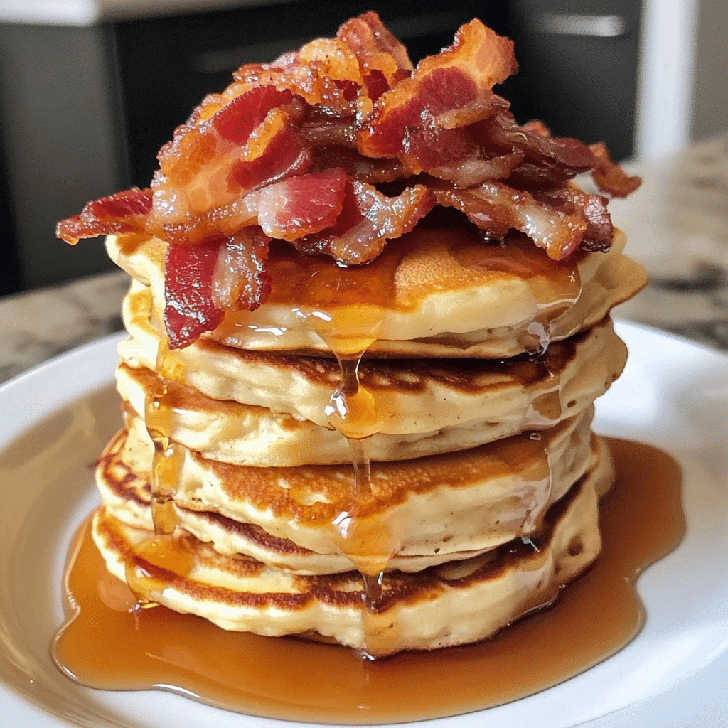 How to make Maple Bacon Pancake Stacks — key cooking step