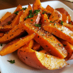 How to make Maple Glazed Sweet Potato Wedges — key cooking step