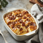 How to make Maple Pecan Breakfast Strata — key cooking step