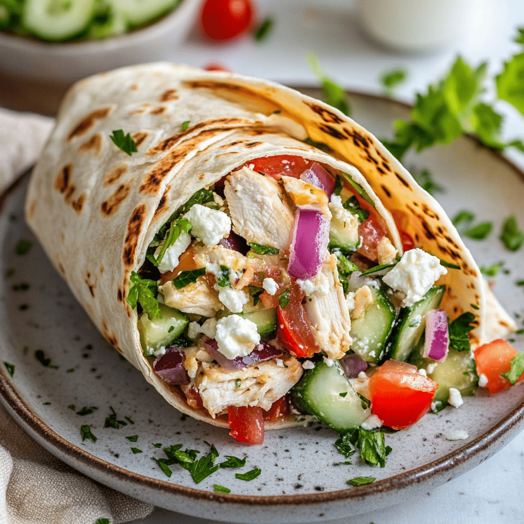 savory mediterranean chicken wraps