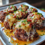 Smoked Cheddar Bacon Stuffed Meatballs — restaurant-quality recipe photo
