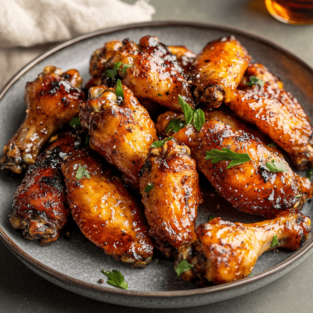 Smoky Maple Bourbon Glazed Wings — restaurant-quality recipe photo