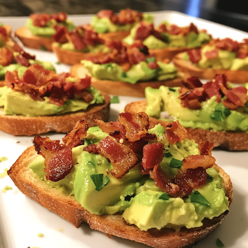 How to make Spicy Bacon Avocado Crostini — key cooking step