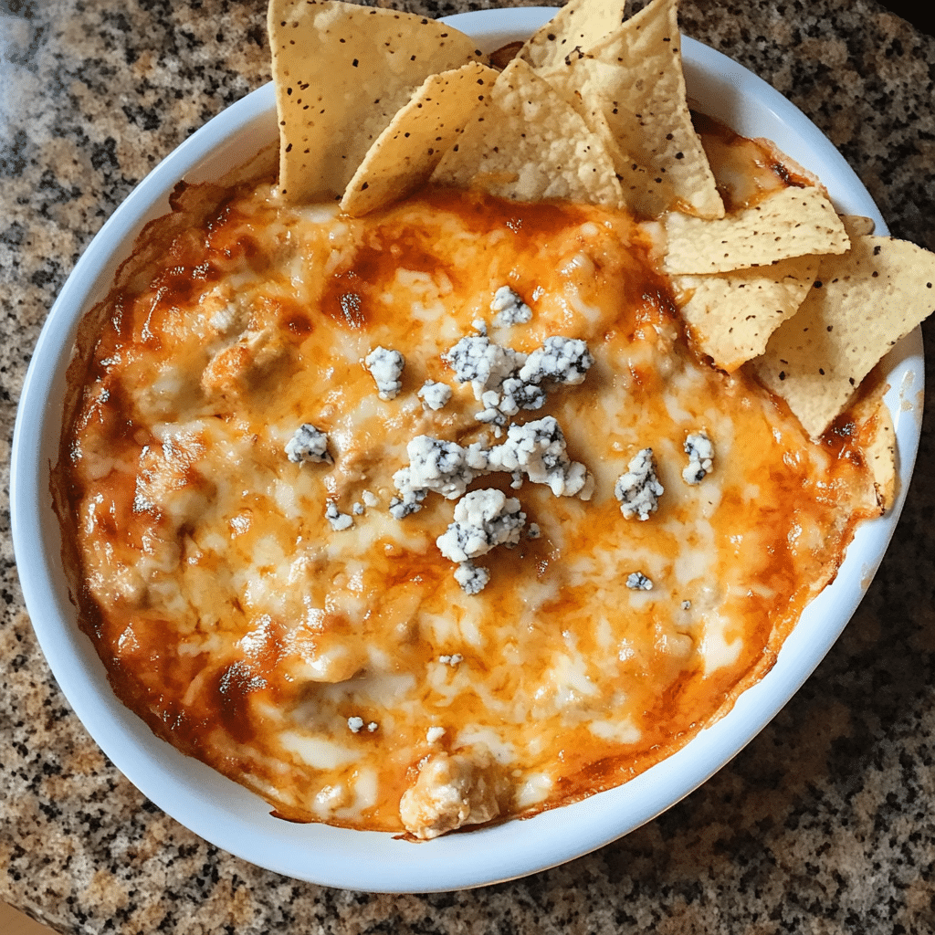 How to make Spicy Buffalo Chicken Queso Dip — key cooking step