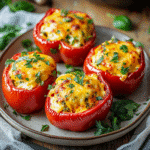 How to make Spicy Herb Cheese Stuffed Peppers — key cooking step
