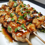 How to make Spicy Honey Garlic Chicken Skewers — key cooking step