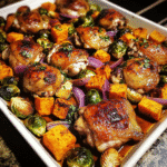 Spicy Maple Glazed Chicken Thighs with Roasted Veggies — restaurant-quality recipe photo