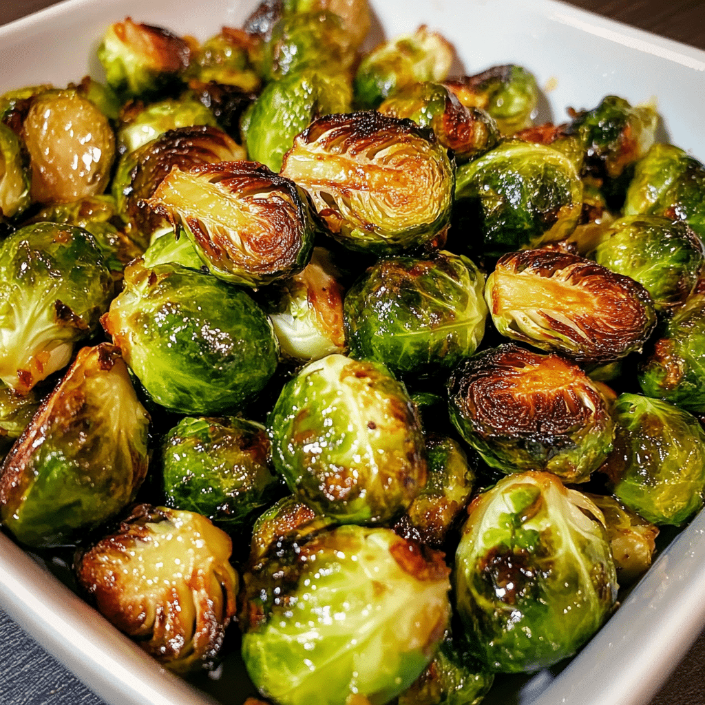 Sweet and Spicy Maple Roasted Brussels Sprouts — restaurant-quality recipe photo