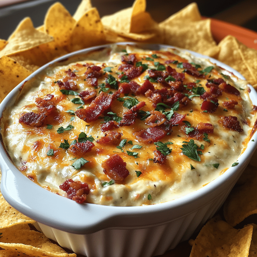 How to make Three-Cheese Bacon Ranch Dip — key cooking step