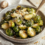 How to make Truffle Parmesan Roasted Brussels Sprouts — key cooking step
