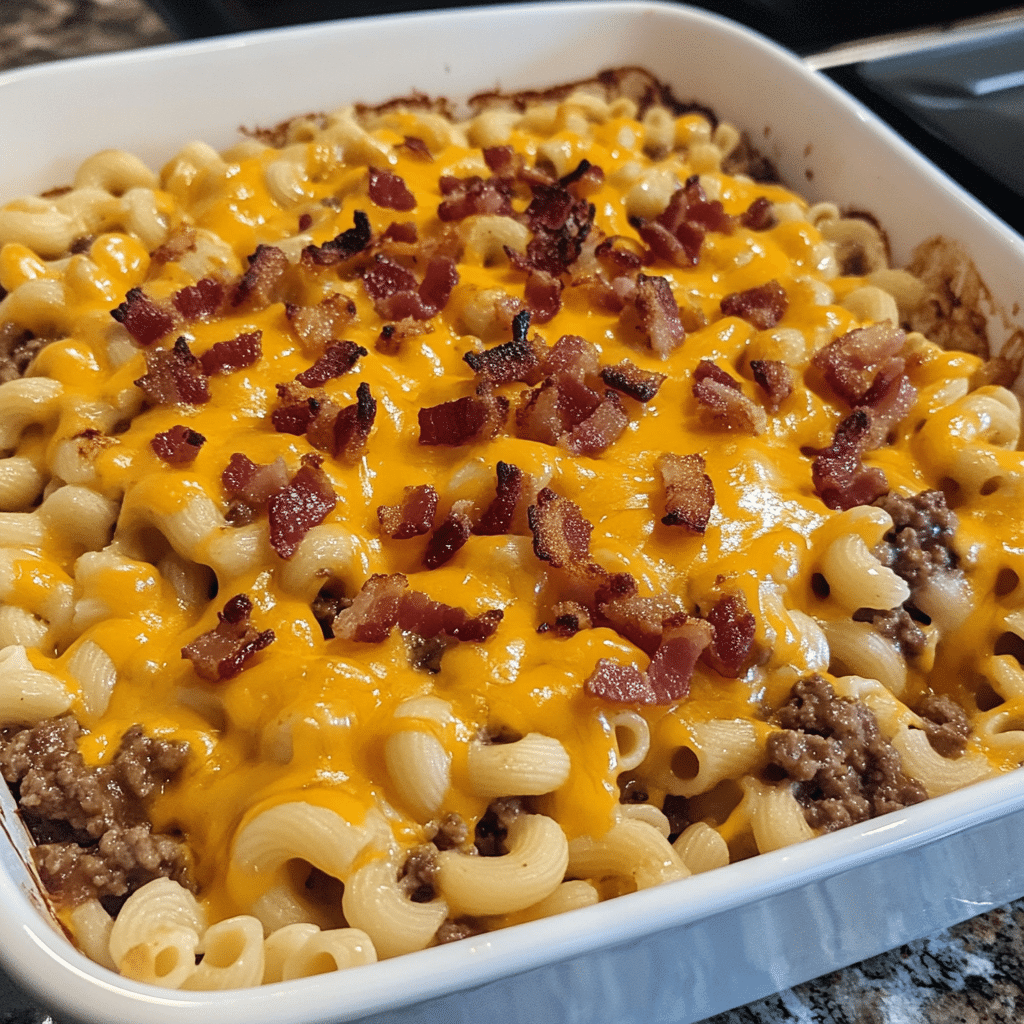 How to make Ultimate BBQ Cheeseburger Mac Attack — key cooking step