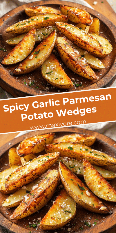 Spicy Garlic Parmesan Potato Wedges