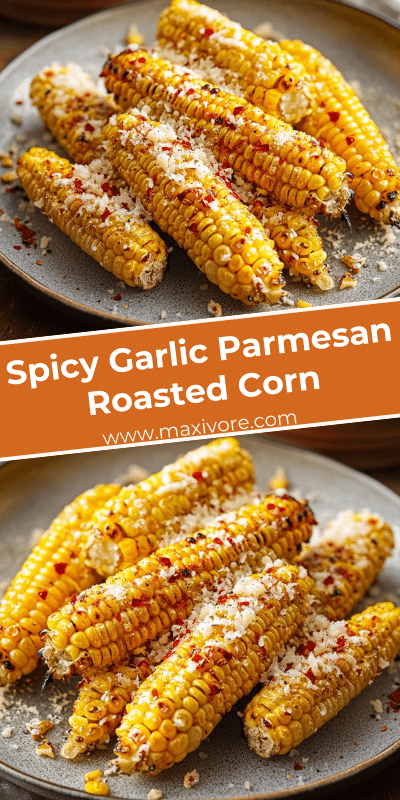Spicy Garlic Parmesan Roasted Corn