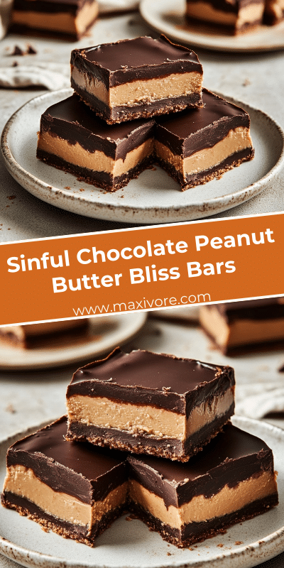 Sinful Chocolate Peanut Butter Bliss Bars