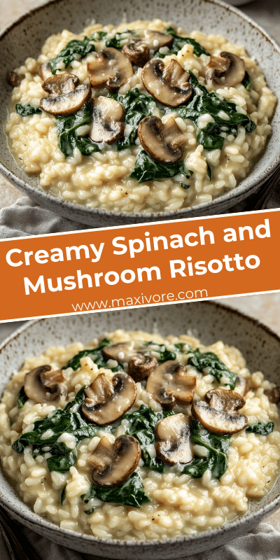 Creamy Spinach and Mushroom Risotto