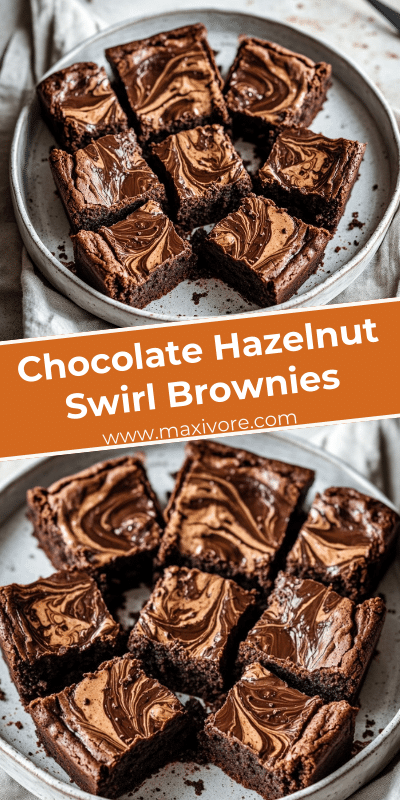 Chocolate Hazelnut Swirl Brownies