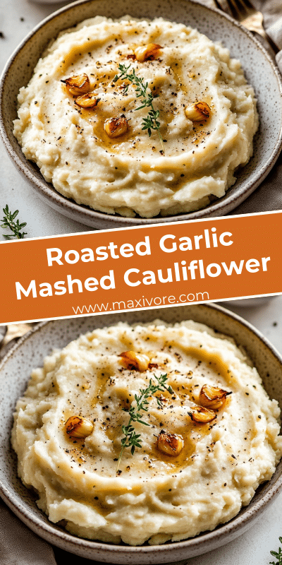 Roasted Garlic Mashed Cauliflower
