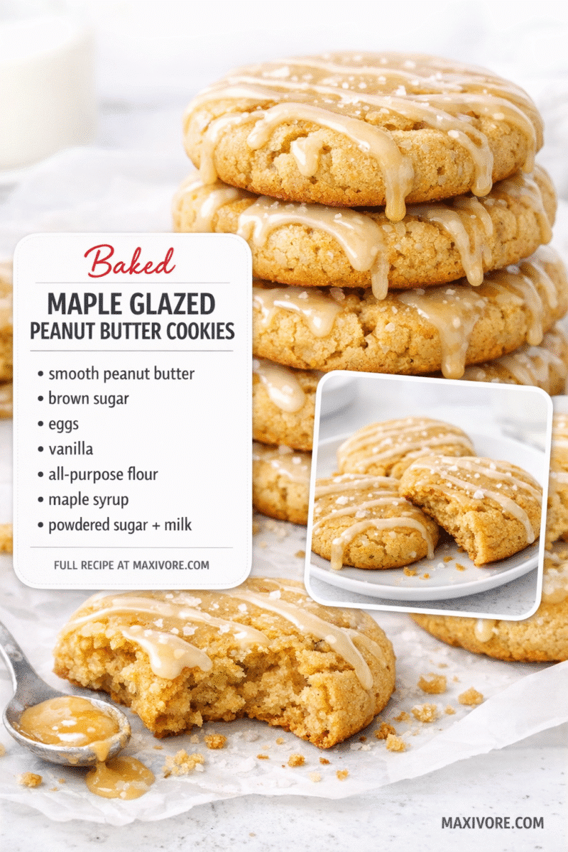 Soft Peanut Butter Cookies with Maple Glaze
