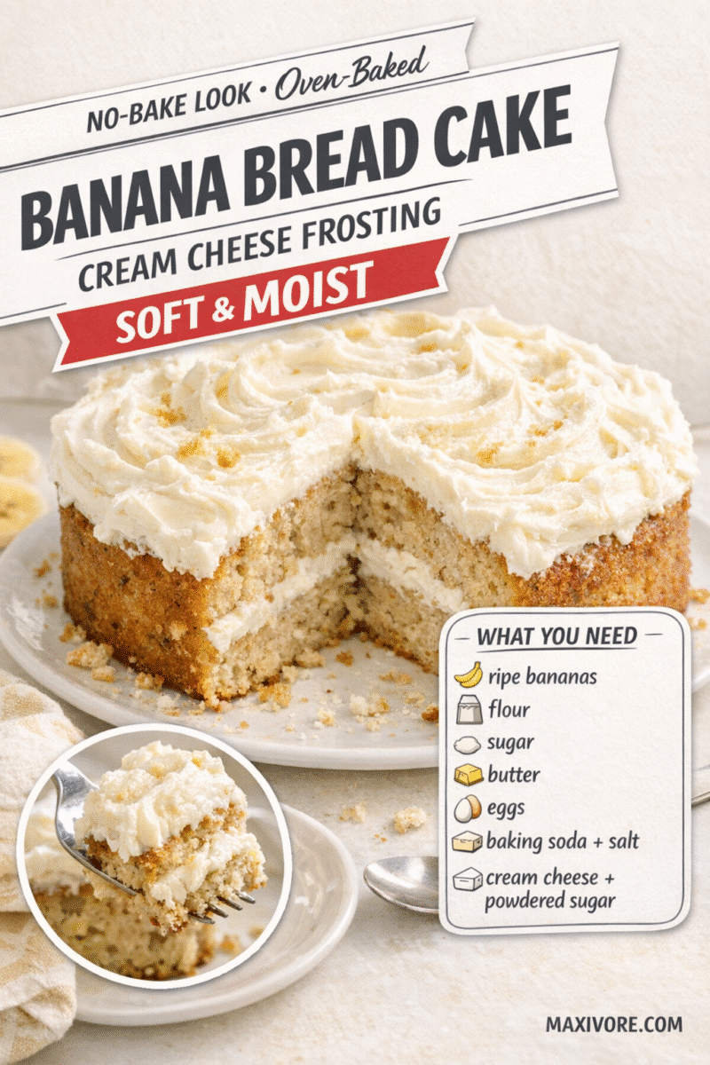 Banana Bread Cake with Cream Cheese Frosting a Delicious Treat